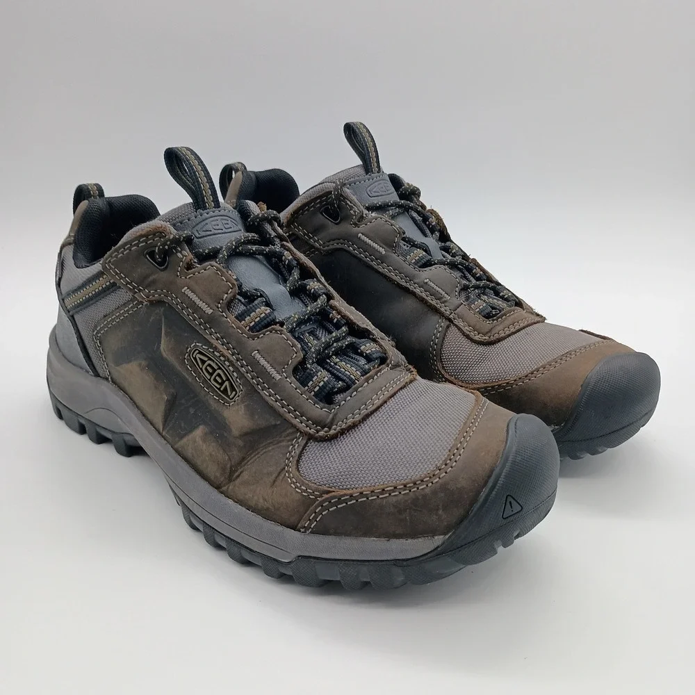 Keen Steens Waterproof‎ Hiking Shoes Mens 9 Brown Grey Leather Low Top